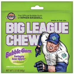 Big League Chew Bubble Gum, Swingin' Sour Apple - gumă cu gust de mere 60g